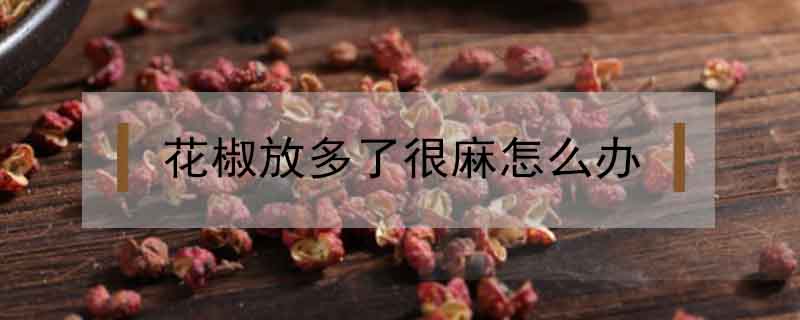 花椒放多了很麻怎么辦