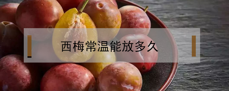 西梅常溫能放多久