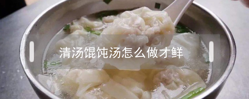 清湯餛飩湯怎么做才鮮
