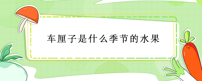 車厘子是什么季節(jié)的水果