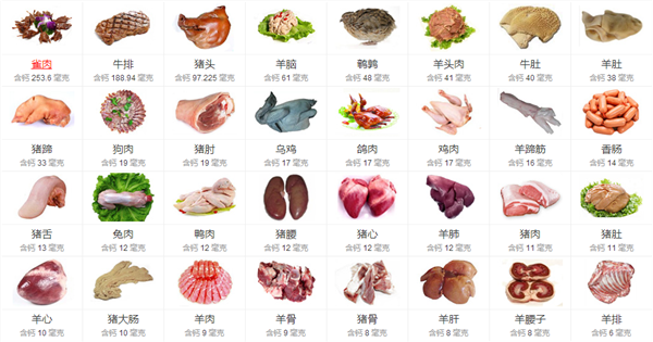 含鈣高的食物有哪些 含鈣高的食物列表