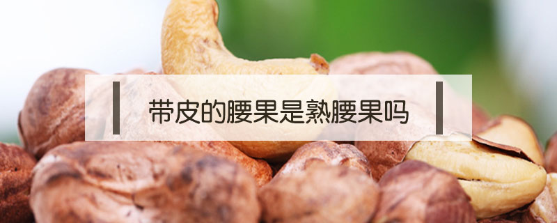 帶皮的腰果是熟腰果嗎