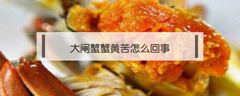 大閘蟹蟹黃苦怎么回事