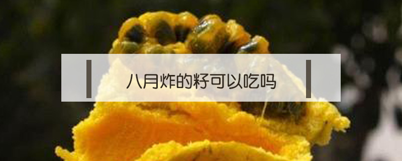 八月炸的籽可以吃嗎