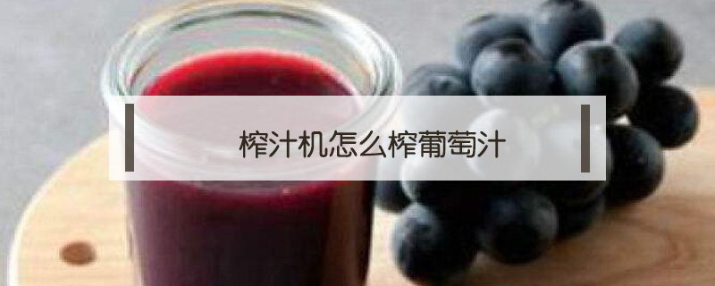 榨汁機怎么榨葡萄汁