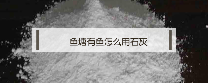 魚塘有魚怎么用石灰