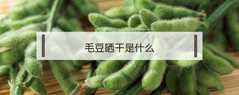 毛豆曬干是什么