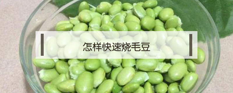 怎樣快速燒毛豆