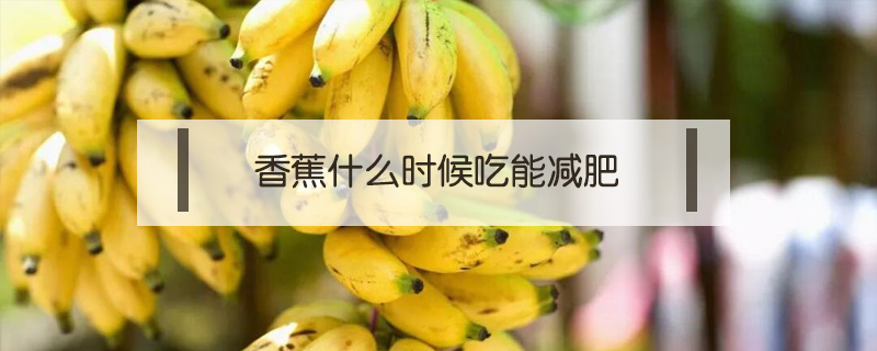 香蕉什么時候吃能減肥
