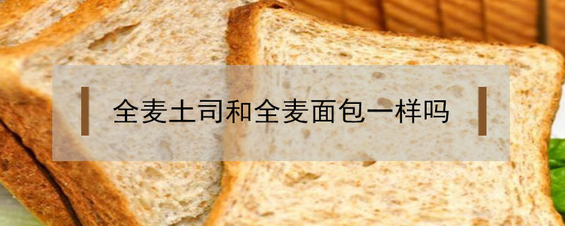 全麥土司和全麥面包一樣嗎