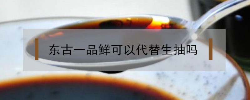 東古一品鮮可以代替生抽嗎
