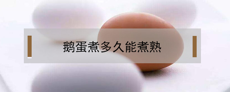 鵝蛋煮多久能煮熟