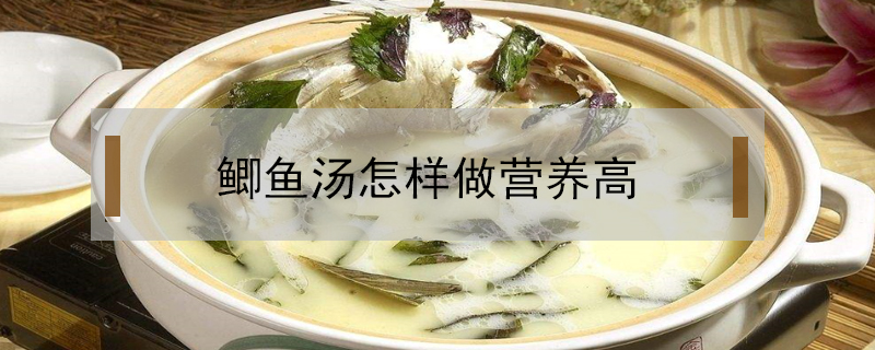 鯽魚湯怎樣做營養高