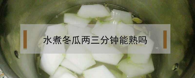水煮冬瓜兩三分鐘能熟嗎