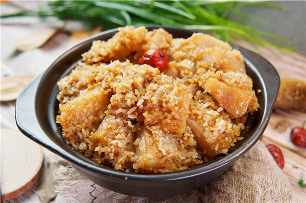 粉蒸肉能放盤子里蒸嗎