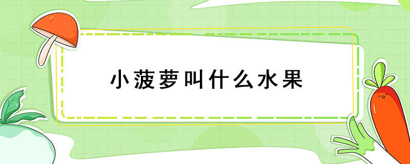小菠蘿叫什么水果